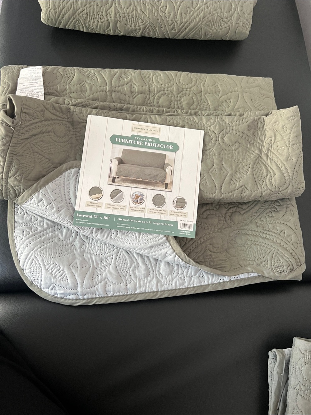 Furniture Protector Loveseat Cover - Sage Green. 75x88in